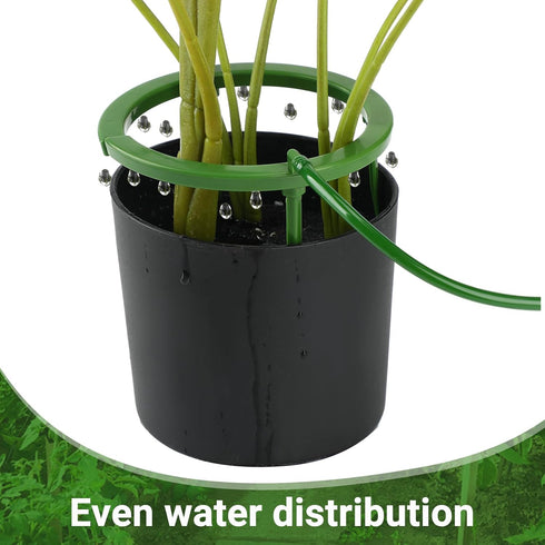 4 Set Hydro Halo Water Ring 5" W 3 Leg Support Drip Emitter Drip Ring with Built in 1/8 in Barbed Inlet Fitting 3 Removable Stakes for Grow Media ...