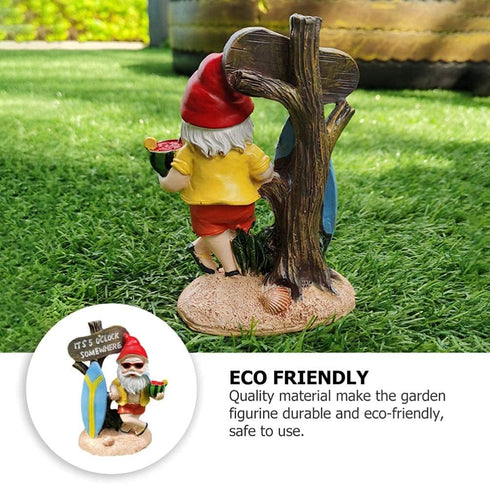 Garden Gnomes Outdoor Funny-It is 5 O'clock Somewhere Gnome Ourdoor Statue for Indoor Outdoor Garden Gnome Sculpture Patio Yard Lawn Dwarf Decorat...