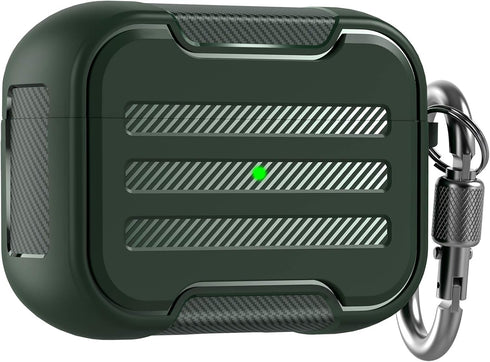 AhaStyle AirPods Pro Case Cover Rugged Hard Shell Protective Case Cover Accessories Shockproof Compatible with Apple AirPods Pro 2019(Midnight Gre...
