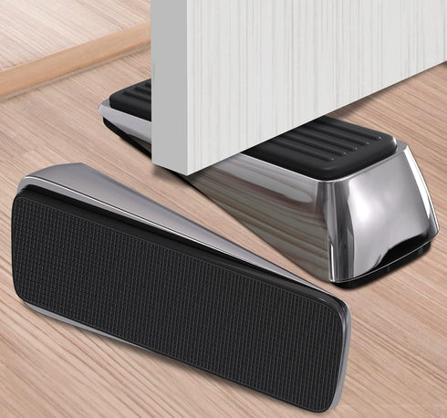 Thirard Door Stopper - Durable Alloy Construction, Secure Rubber Sole, Elegant Nickel Finish - Versatile, Easy Installation, and Noise-Reducing fo...