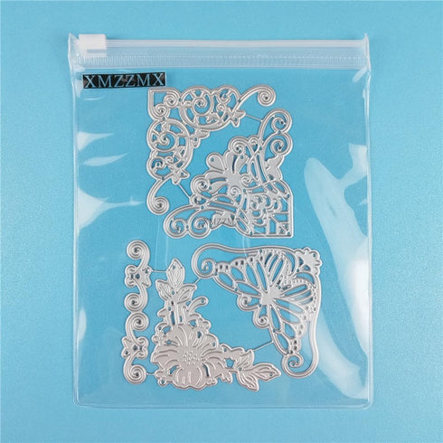 Butterfly Corner Decoration Frame Die Cuts for Card Making, Paper Embossing Metal Cutting Dies Kit Templates, Storage Pockets Supplies, Photo Fram...