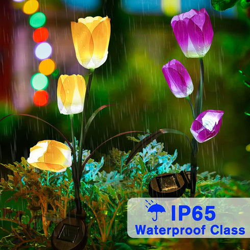 Solar Garden Outdoor Flower Light, Solar Powered Flower Lights Outdoor Stake Light, Decorative Landscape Lawn Yard Patio LED Flower Lights for Gar...