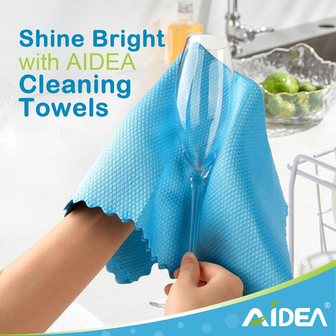 AIDEA Microfiber Kitchen Towels-8PK, Multi-Purpose Cleaning Cloths, Streak-Free Lint-Free Cleaning Rags, Microfiber Towels for Cars, Absorbent Dis...