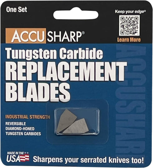 AccuSharp Knife Sharpener Blades, Tungsten Carbide Replacement Blades, 2 Pieces Reversible Replacement Blades, Industrial Sharpener Accessories...