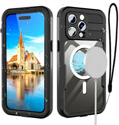 iPhone 14 Pro Waterproof Case - iPhone 14 Pro Case Waterproof 6.1 inch Full Body Protective Shockproof Dustproof IP68 Certified Waterproof Phone C...