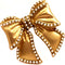 Baroque Vintage Imitated Pearl Hemmed Gold Metallic Bow Brooch Pin Costume Jewelry...