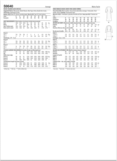 Simplicity Misses' Dolman Sleeve Dresses Sewing Pattern Kit, Code S9640, Sizes 14-16-18-20-22, Multicolor...