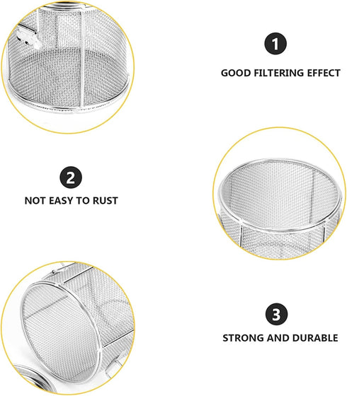 Seasoning Strainer, Stainless Steel Spice Filter, Cooking Spice Filter, Mesh Design Tea Ball Strainer Soup Seasonings Seperation Basket Filter wit...