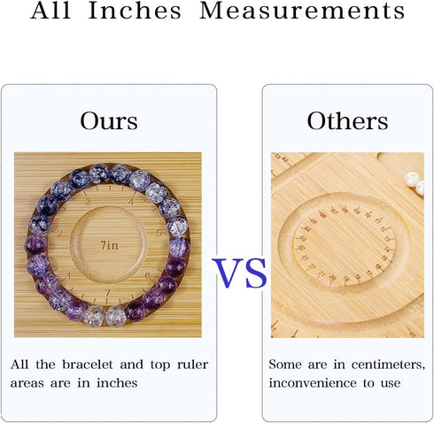 Favonuovy Bead Boards for Jewelry Making Bamboo Bracelet Making Bead Tray 5" 5.5" 6" 6.5" 7" 7.5" All in Inches Wooden Bracelets Sizer Measurement...