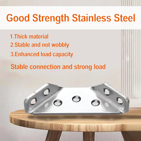 20Pack Universal Furniture Corner Braces Connector with 140 Screws, a Z-Shaped Double Head Screwdriver - Stainless Steel Trapezoidal Bracket for T...