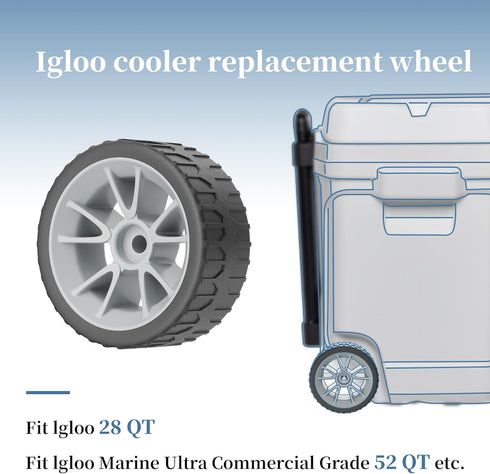3.5 Inch Replacement Cooler Wheels for Igloo Cooler Rollers Parts, Fits Igloo 28 QT and 52 QT Coolers, Igloo High Strength Cooler Silent Wheels Ki...