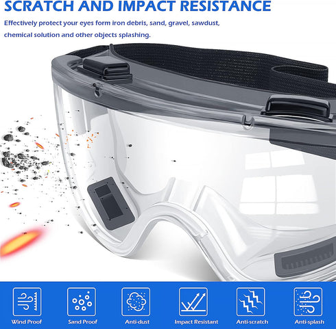 6 Pack Safety Goggles ANSI Z87.1 Glasses, Anti-Fog Protective Safety Glasses Lab Goggles Men Women Eye Protection Goggles...