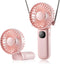 Mini Fan Handheld, Handheld/Neck/Desk 3 in 1 Rechargeable Small Portable Fan for Travel, 2400mAh Battery Operated Fan with LED Display, 180° Folda...