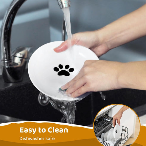 Ceramic Cat Food Plates: Cat Wet Food Bowls/Whisker Fatigue Cat Dishes & Shallow Bowls for Kittens and Small Animals1...