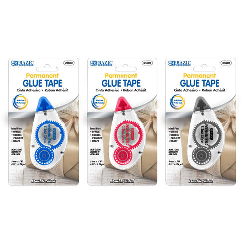 Bazic Permanent Glue Tape, 8mm x 8m, Single...