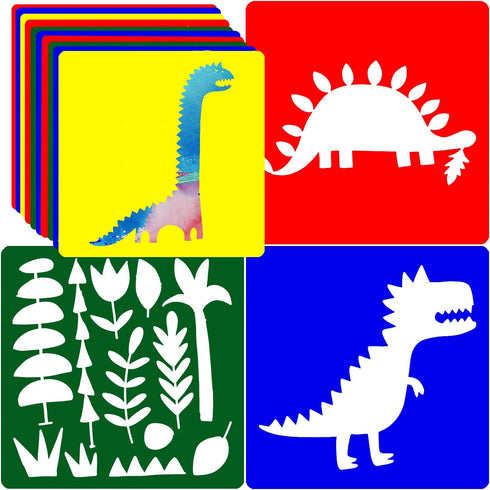 Dinosaur Stencils for Painting Large Animal Stencils for Kids Washable Stencil Set Drawing Stencils Kids Stencils Art Stencils Plastic Stencils fo...