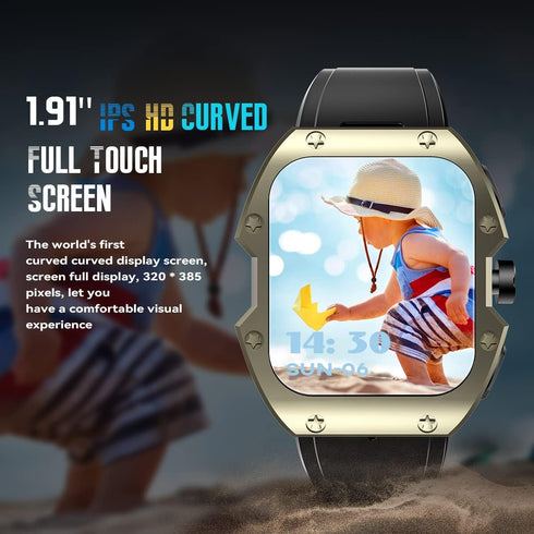 Smart Watches for Men?Make/Answer Call? 1.91" Curved Screen 5ATM Waterpoof Military Fitness Tracker Smart Watch for Android iOS Phones Heart Rate ...
