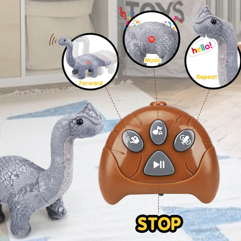 TOY Life Remote Control Dinosaur Toys for Kids 3 4 5 6 7+, Electronic Walking Dinosaur Toys, Brontosaurus Plush Dinosaur Toys, Dinosaur Stuffed An...