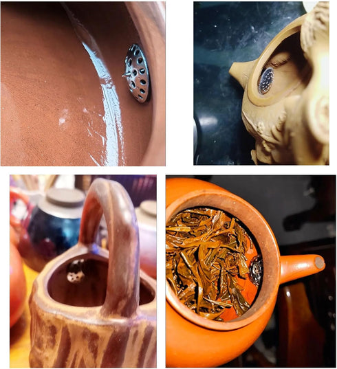 2 Pack Zisha Teapot Spout Filter Mount Mesh Mouth Inisde Nozzle Strainer for Single Hole Japanese Kyusu Chinese Yixing Purple Clay Tea Pot Brew Lo...
