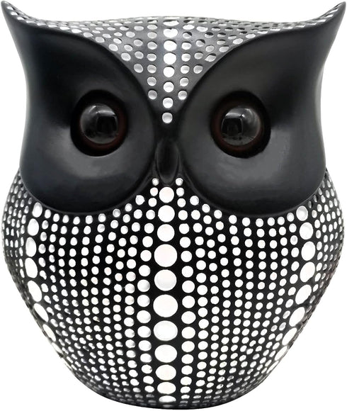 Resin Owl Statue Home Decor - Black Owl Sculpture, Bird Statue, Small Accents for Bedroom, Office, Garden, Bookshelf, TV Stand Figurines(Black)...