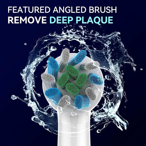 Electronic Toothbrush Heads Refills Professional for The Family Gum Care, Elecronic Toothbrush Replacement 4 Pack Twisted and Angled Bristles for ...
