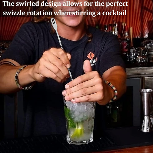 Bar Spoon Cocktail Mixing Spoon - Cuttte 2pcs Cocktail Spoon Long Handle 12.7 Inches, Stainless Steel Drink Stirrers Cocktail Stirrer with Trident...