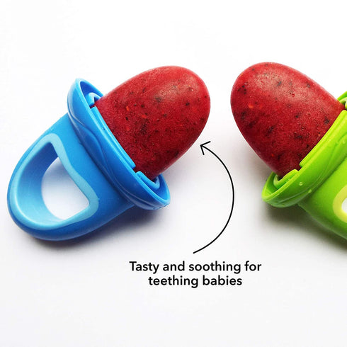 Nuby Popsicles Molds 1 Pack 4 Handle - Garden Fresh Fruitsicle Frozen Pop Tray - Multicolored Popsicle Molds For Kids, Baby Essentials...