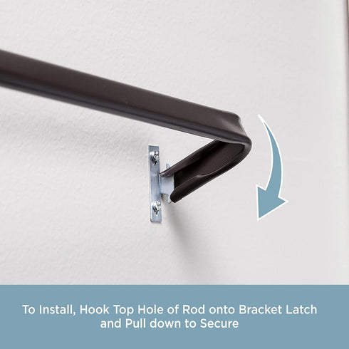 Kenney 514 Single Curtain Rod, 28 to 48-Inch, Espresso...