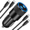 ?MFi Certified?iPhone Car Charger Fast Charging, Braveridge 72W Dual PD Car Power Cigarette Lighter USB-C Car Charger+Lightning&Type-C Braided Cab...