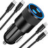 ?MFi Certified?iPhone Car Charger Fast Charging, Braveridge 72W Dual PD Car Power Cigarette Lighter USB-C Car Charger+Lightning&Type-C Braided Cab...