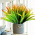 CLONG 4pcs Artificial Fake Grass Plants Faux Fake Grasses Plastic Plant Greenery (Orange and Green)...