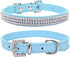 Puppy Collar Cute Dazzling Sparkling Elegant Fancy PU Leather Bling Rhinestone Crystal Jeweled Pet Cat Dog Collar (XS, Blue)...