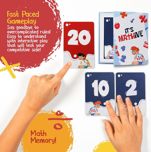 It's Mathive Card Game for Kids – Interactive Math Game Learning Games for Teens, Adults – Easy Gameplay Fast Paced Smart Games for Classroom, Hom...