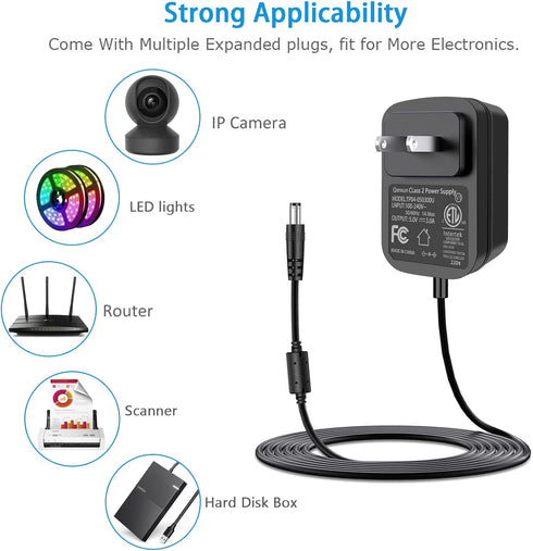 for Netbook Tablets Baby Monitor Victrola Record Player TV Box 120V-240V to 5V 3A DC Power Adapter 15W Supply Charger Cord 5Volt 2.8A 2.5A 2A 1A A...