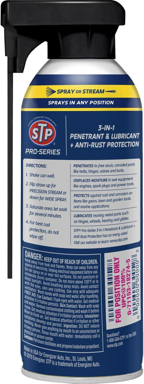 STP Pro Series Car Rust Remover, 3-in-1 Lubricant and Penetrant for Home, Cars and Truck, 11 Oz, STP...