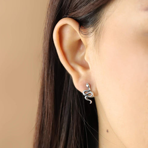 Boma Jewelry Sterling Silver Snake Stud Earrings...