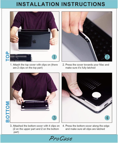 ProCase for MacBook Pro 16.2 Inch 2024 (M4 A3403 A3186)/Pro 16 2023 2022 2021 (M3 A2991 /M2 A2780 /M1 A2485) with Touch ID, Slim Hard Shell Case w...