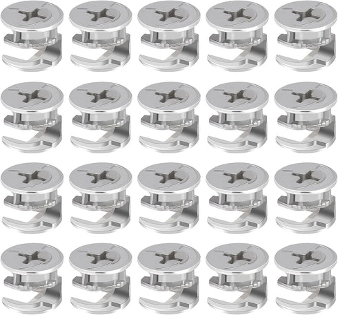 20 Pieces Furniture Cam Lock Fasteners 15mm x 12mm Furniture Cam Lock Nut Connectors Fittings for Cabinet Drawer Wardrobe Panel Connecting...