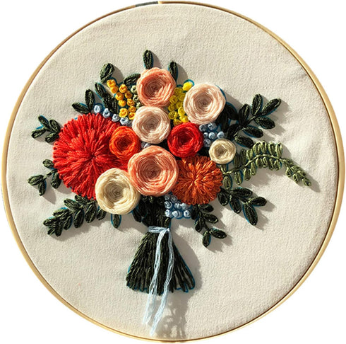 TAORANJU 1 Set Embroidery Kit Punch Needle Kit Cross Stitch Kits with Floral Pattern for Beginners...