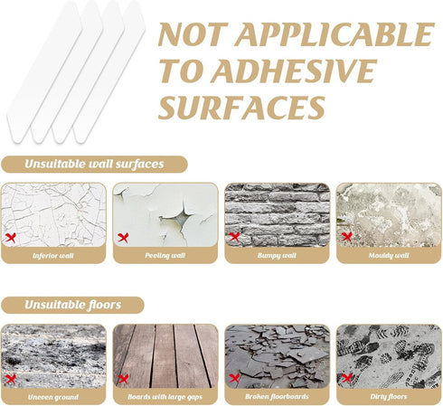 Rug Tape 12PCS Reusable Washable Removable Non-Slip Rug Stickers, Double Sided Adhesive Rug Grip for Hardwood Floors Tile, No Damage Carpet Tape t...