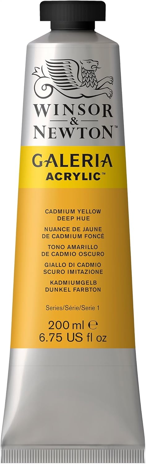 Winsor & Newton Galeria Acrylic Color, 200ml (6.75-oz) Tube, Cadmium Yellow Deep Hue...