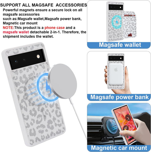 ?????? for pixel 6 case magsafe compatible Google Pixel 6 case wallet magnetic with card holder google pixel 6 phone case for women leather case m...
