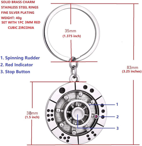 Stainless Steel Spinning Key Chain Fidget Key Ring Unique Gift Dice Gaming Stress Reliever Decision Maker Novelty Gift for Her Him...