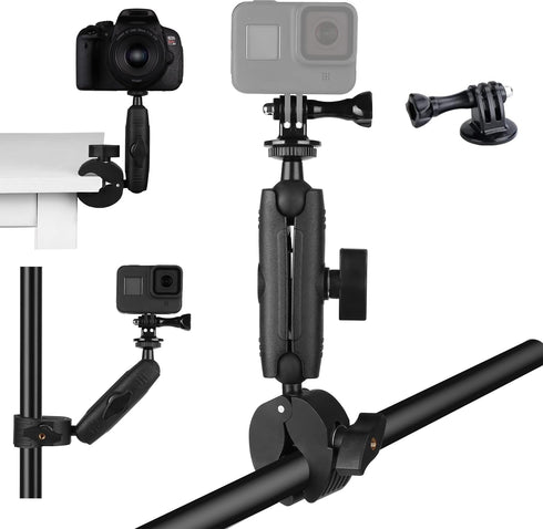 Peastrex Camera Super Clamp Motorcycle Bike Mount Arm 1inch Ball Head Accessories for GoPro AKASO DJI Action Insta360 DSLR Digital Camera Monitor ...