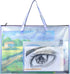 BUSOHA Large Clear Mesh Vinyl Bag with Handle and Zipper,19"X 25" Waterproof Art Storage Bag for Artworks, Charts and Teaching Material Multipurpo...