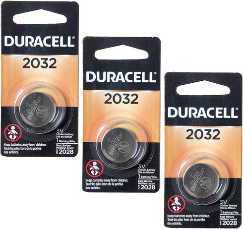 3X Duracell DL2032 3V Lithium Coin Cell Battery SB-T15, 2032, EA2032C, ECR2032, L14, L2032, LF1/2V, BR2032, CR2332, BR2332, DL2032...