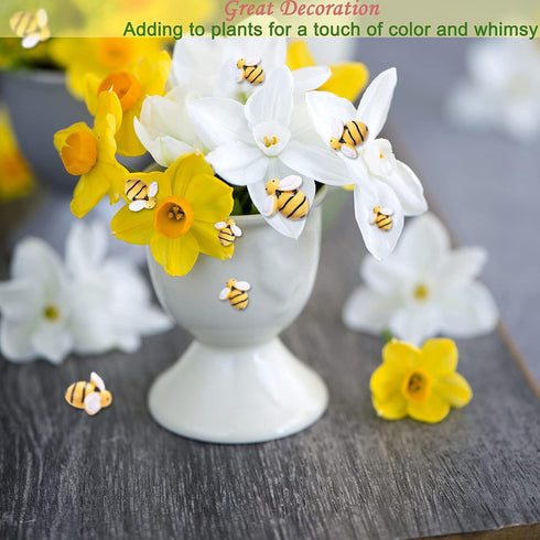 CCOZN 35 Tiny Resin Bees, Bumblebees Embellishment with Box DIY Wreath Decoration for DIY Crafts, Scrapbooking, Home Decor, 0.98inch, 0.75inch, 0....