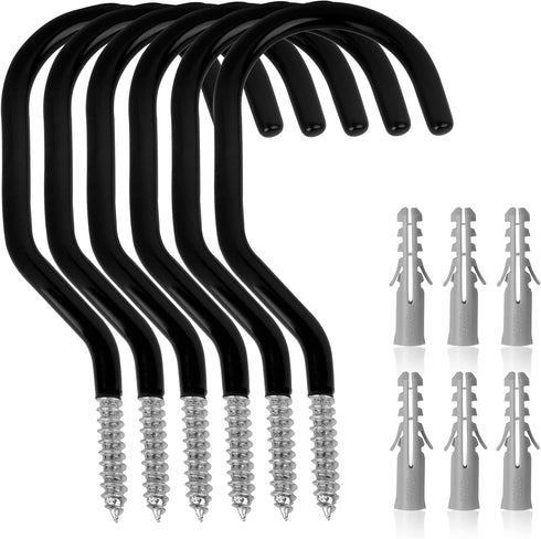 SWANLAKE 6 Pack Heavy Duty Bike Hook, 6 inches, Capacity 100 LBS, Bike Hooks for Garage Wall and Bike Hooks for Garage Ceiling...