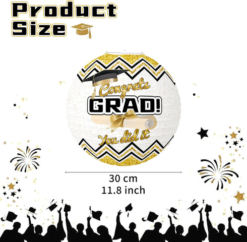 6 PCS Paper Lanterns for Graduation Season,School Graduation Decorations Paper Lantern with Congrats Grad Letter Print,Hanging Paper Lantern Party...