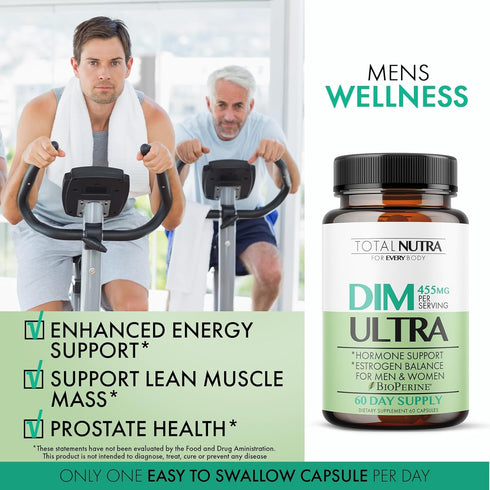 DIM Supplement: DIM Ultra 455mg Diindolylmethane, Broccoli, BioPerine Natural Estrogen Blocker for Men, Female Hormone Balance for Women Menopause...